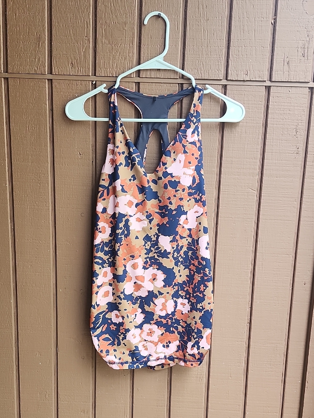 Prana Floral Racerback Tank Top - Navy, Peach, Pink